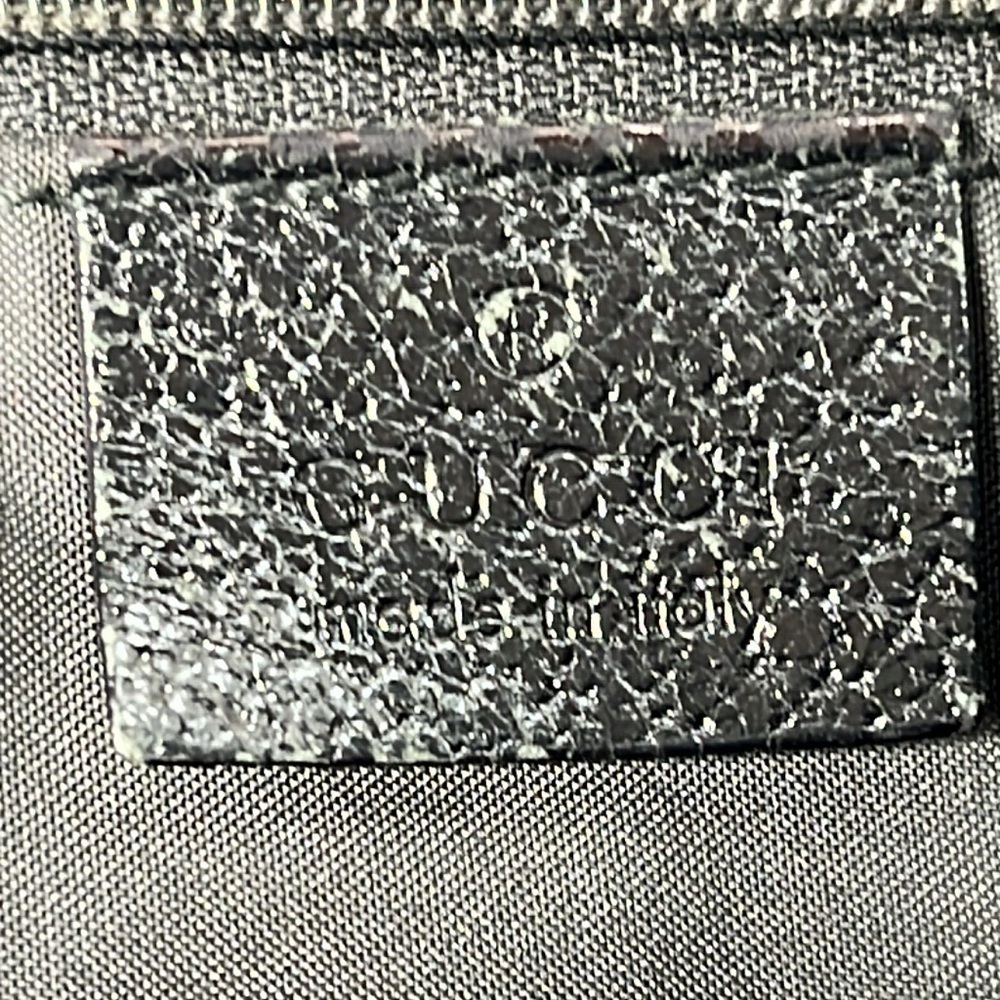 Gucci Jackie Black Nylon Pebbled Leather Black Metal Piston Closure Shoulder Bag - Picture 13 of 16